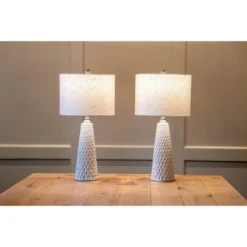 26" Set of Two Jameson Textured Ceramic Table Lamp White - Decor Therapy 17 26" Set of Two Jameson Textured Ceramic Table Lamp White - Decor Therapy -Deals A Radiant Den Store unnamed file 470
