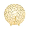 8" Crystal Ball Sequin Table Lamp Gold - Elegant Designs