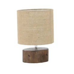 Olivia & May 14" Mahogany Wood Log Table Lamp with Jute Oval Shade Natural - Olivia & May -Deals A Radiant Den Store unnamed file 4716