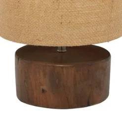 Olivia & May 14" Mahogany Wood Log Table Lamp with Jute Oval Shade Natural - Olivia & May -Deals A Radiant Den Store unnamed file 4717