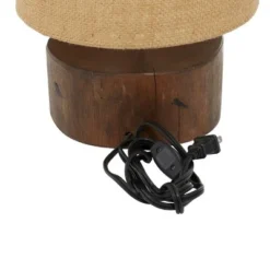Olivia & May 14" Mahogany Wood Log Table Lamp with Jute Oval Shade Natural - Olivia & May -Deals A Radiant Den Store unnamed file 4719