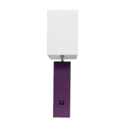 Modern Leather Table Lamp with USB and Fabric Shade Eggplant - Elegant Designs -Deals A Radiant Den Store unnamed file 4733