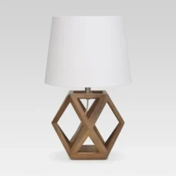 Geometric Wood Figural Accent Lamp Brown - Threshold 9 Geometric Wood Figural Accent Lamp Brown - Threshold -Deals A Radiant Den Store unnamed file 4767
