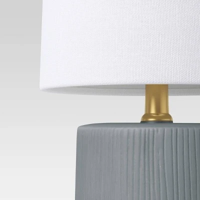 Textural Ceramic Mini Cylinder Shaped Table Lamp - Threshold™ Light Brown 2 Textural Ceramic Mini Cylinder Shaped Table Lamp - Threshold™ Light Brown - Image 2