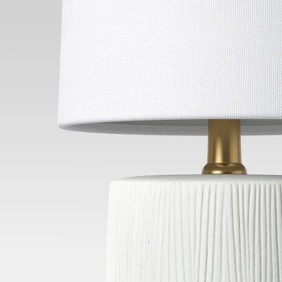Textural Ceramic Mini Cylinder Shaped Table Lamp - Threshold™ Light Brown 3 Textural Ceramic Mini Cylinder Shaped Table Lamp - Threshold™ Light Brown - Image 3