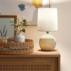 Wooden Mini Table Lamp with Circle Base - Thresholdâ„¢ Black