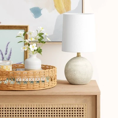 Wooden Mini Table Lamp with Circle Base - Threshold™ Black 2 Wooden Mini Table Lamp with Circle Base - Threshold™ Black - Image 2