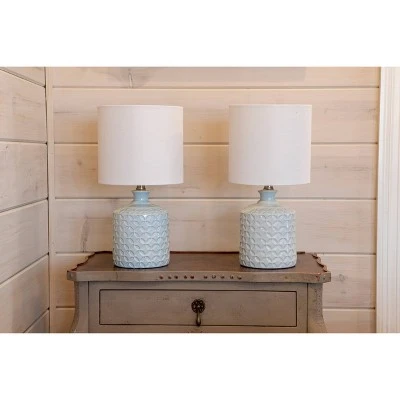 Set of 2 Della Ceramic LED Table Lamps (Includes Energy Efficient Light Bulb) - Decor Therapy White 4 Set of 2 Della Ceramic LED Table Lamps (Includes Energy Efficient Light Bulb) - Decor Therapy White - Image 4