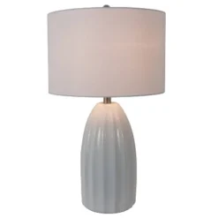 27" Cannon Crackle Table Lamp White - Decor Therapy