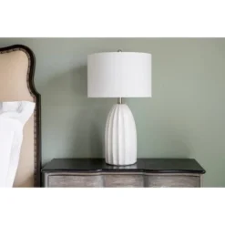 27" Cannon Crackle Table Lamp White - Decor Therapy -Deals A Radiant Den Store unnamed file 4836