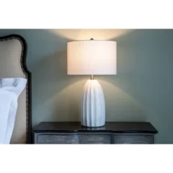 27" Cannon Crackle Table Lamp White - Decor Therapy -Deals A Radiant Den Store unnamed file 4837