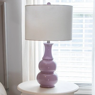 15" x 14" Harper Ceramic Table Lamp Purple (Includes CFL Light Bulb) - Decor Therapy 2 15" x 14" Harper Ceramic Table Lamp Purple (Includes CFL Light Bulb) - Decor Therapy - Image 2