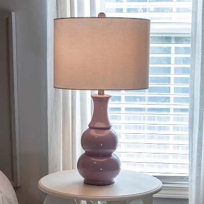 15" x 14" Harper Ceramic Table Lamp Purple (Includes CFL Light Bulb) - Decor Therapy 3 15" x 14" Harper Ceramic Table Lamp Purple (Includes CFL Light Bulb) - Decor Therapy - Image 3