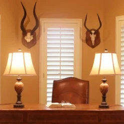 25" Mae Desk Lamp Set Bronze - Decor Therapy