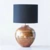 Metal Table Lamp with Fabric Shade Copper/Black - 3R Studios
