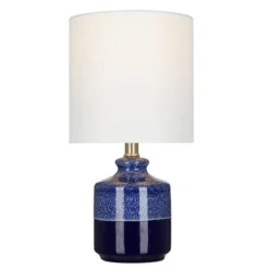 14.75" Ceramic Accent Lamp Blue - Cresswell Lighting