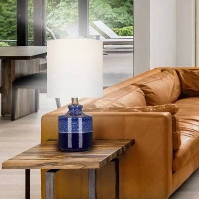 14.75" Ceramic Accent Lamp Blue - Cresswell Lighting 5 14.75" Ceramic Accent Lamp Blue - Cresswell Lighting - Image 5