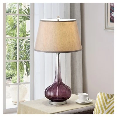 30" Retro Glass Table Lamp with 3-way Switch Purple - Ore International 1 30" Retro Glass Table Lamp with 3-way Switch Purple - Ore International