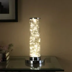 13" Novelty Metal Tube Table Lamp (Includes LED Light Bulb) Silver - Ore International -Deals A Radiant Den Store unnamed file 4918
