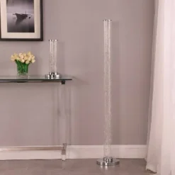 13" Novelty Metal Tube Table Lamp (Includes LED Light Bulb) Silver - Ore International -Deals A Radiant Den Store unnamed file 4920