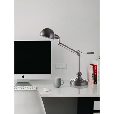 24.5" Traditional Modern Metal Desk/Desk/Study Lamp Silver - Ore International 1 24.5" Traditional Modern Metal Desk/Desk/Study Lamp Silver - Ore International