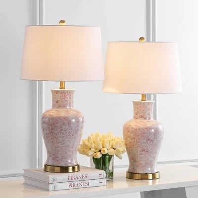Set of 2 Calli Table Lamps Pink/White (Includes LED Light Bulb) - Safavieh 3 Set of 2 Calli Table Lamps Pink/White (Includes LED Light Bulb) - Safavieh - Image 3