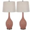 23" (Set of 2) Fletcher Glass Genie Table Lamps Pink (Includes LED Light Bulb) - Decor Therapy