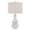 26.5" Harper Ceramic Table Lamp White (Includes CFL Light Bulb) - Decor Therapy