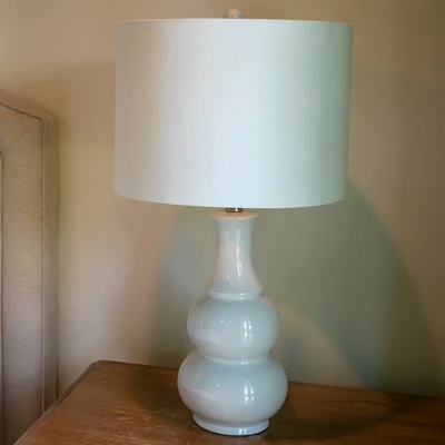 26.5" Harper Ceramic Table Lamp White (Includes CFL Light Bulb) - Decor Therapy 2 26.5" Harper Ceramic Table Lamp White (Includes CFL Light Bulb) - Decor Therapy - Image 2