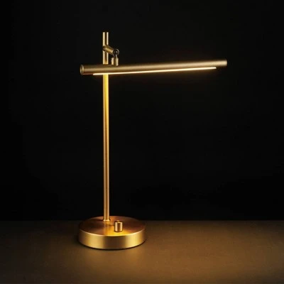 15" West Desk Lamp with Dimmer Rotary Switch (Includes LED Light Bulb) Matte Brass - Globe Electric 2 15" West Desk Lamp with Dimmer Rotary Switch (Includes LED Light Bulb) Matte Brass - Globe Electric - Image 2