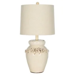 (Set of 2) 24" Marquesa Vase Lamp Cream (Includes CFL Light Bulb) - Safavieh