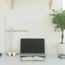 15" West Desk Lamp with Dimmer Rotary Switch (Includes LED Light Bulb) Matte Brass - Globe Electric 5 15" West Desk Lamp with Dimmer Rotary Switch (Includes LED Light Bulb) Matte Brass - Globe Electric -Deals A Radiant Den Store unnamed file 500