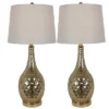 23" (Set of 2) Fletcher Glass Genie Table Lamps Gold (Includes LED Light Bulb) - Decor Therapy