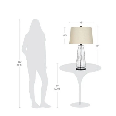 29" Glass Table Lamp Clear - Cresswell Lighting 2 29" Glass Table Lamp Clear - Cresswell Lighting - Image 2