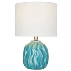 7.5" Ceramic Accent Lamp Teal (Includes LED Light Bulb) - Cresswell Lighting