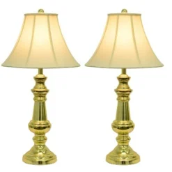 32" Set of 2 Thompson Touch Control Table Lamp Gold - Decor Therapy