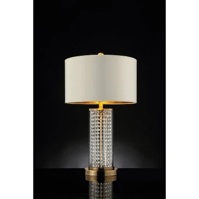 28.75" Traditional Metal Table Lamp with Crystal Accents Gold - Ore International 1 28.75" Traditional Metal Table Lamp with Crystal Accents Gold - Ore International