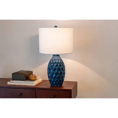 24.5" Tamara Faceted Ceramic Table Lamp - Dark Blue - Decor Therapy 9 24.5" Tamara Faceted Ceramic Table Lamp - Dark Blue - Decor Therapy - Image 9