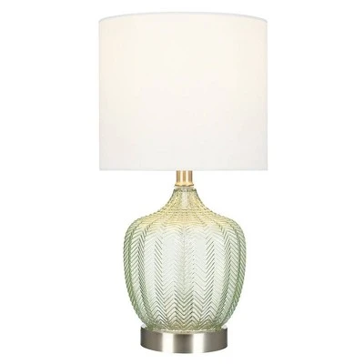 18" Glass Accent Lamp Green (Includes LED Light Bulb) - Cresswell Lighting 1 18" Glass Accent Lamp Green (Includes LED Light Bulb) - Cresswell Lighting