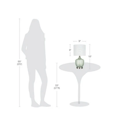 18" Glass Accent Lamp Green (Includes LED Light Bulb) - Cresswell Lighting 4 18" Glass Accent Lamp Green (Includes LED Light Bulb) - Cresswell Lighting - Image 4