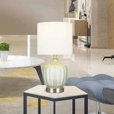 18" Glass Accent Lamp Green (Includes LED Light Bulb) - Cresswell Lighting 5 18" Glass Accent Lamp Green (Includes LED Light Bulb) - Cresswell Lighting - Image 5