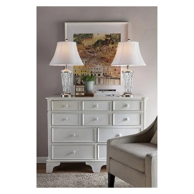 26.5" Traditional Glass Table Lamp Set of 2 (Includes CFL Light Bulb) Silver - Ore International 1 26.5" Traditional Glass Table Lamp Set of 2 (Includes CFL Light Bulb) Silver - Ore International