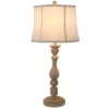 30" x 12" Dora Sculpted Resin Table Lamp Distressed Cream - Decor Therapy