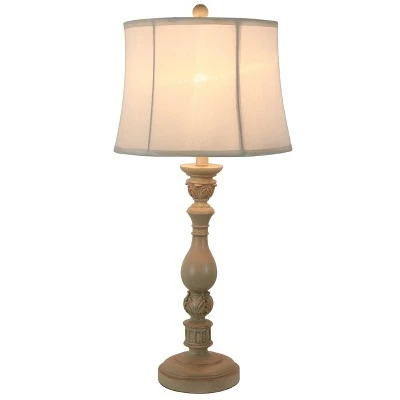 30" x 12" Dora Sculpted Resin Table Lamp Distressed Cream - Decor Therapy 1 30" x 12" Dora Sculpted Resin Table Lamp Distressed Cream - Decor Therapy
