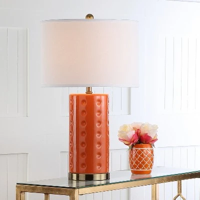 (Set of 2) 26" Roxanne Table Lamp Orange (Includes CFL Light Bulb) - Safavieh 2 (Set of 2) 26" Roxanne Table Lamp Orange (Includes CFL Light Bulb) - Safavieh - Image 2