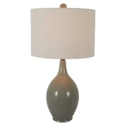 27" Annabelle Ceramic Table Lamp Gray - Decor Therapy