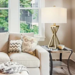 22.5" Metal Cage Table Lamp (Includes LED Light Bulb) Silver - Cresswell Lighting -Deals A Radiant Den Store unnamed file 5133