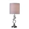21.5" Modern Metal Table Lamp with Twisted Base Silver - Ore International
