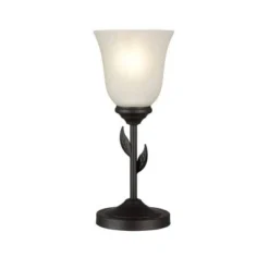 12" Metal Floral Uplight Table Lamp - Cresswell Lighting