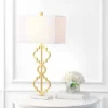JONATHAN Y 32" Iron Salina Ogee Trellis Modern Table Lamp (Includes LED Light Bulb) Gold - Jonathan Y